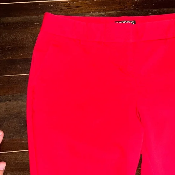 Express Vibrant Red Straight Leg Pants Sz 2 - Picture 5 of 10